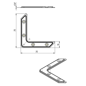 Угольник оконный УГ-75 (цинк) #226097