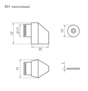 Нора-М Ограничитель магнитный 801 (мат.хром) #222808