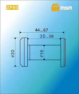 Дверной глазок MSM ZP-60 SN (матовый хром) #233164