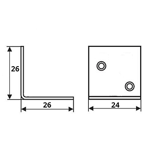Уголок крепёжный 26х26х24 (коричневый) #233395