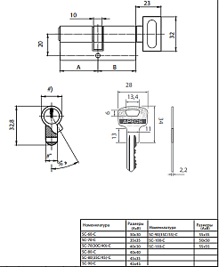 Механизм цилиндровый SC-80(35/45)-C-NI "Апекс" #222588